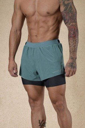 Pánské Kraťasy YoungLA 6am Compression Shorts Olivy Zelené Zelene | 146523JOX