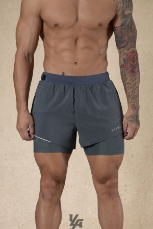 Pánské Kraťasy YoungLA 6am Compression Shorts Šedé | 345069UFO