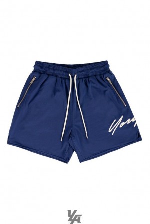 Pánské Kraťasy YoungLA Signature Shorts Tmavě Blankyt | 164389FTS