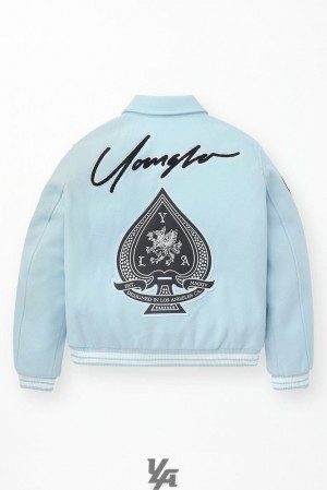 Pánské Svrchní Oblečení YoungLA Ace Of Spade Letterman Červené Blankyt | 910273QHD