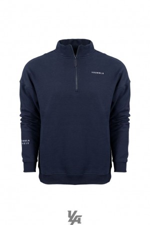 Pánské Svrchní Oblečení YoungLA Alumni Quarter Zips Tmavě Blankyt | 936570SIB