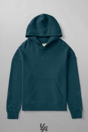 Pánské Svrchní Oblečení YoungLA Autumn Hoodies Tmavě Tyrkysové | 458691QBK