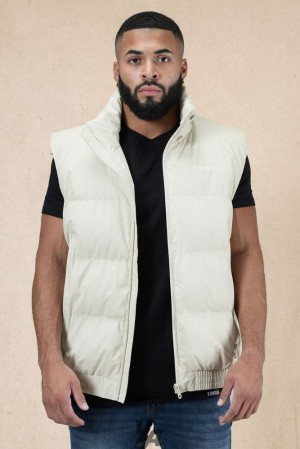 Pánské Svrchní Oblečení YoungLA Brooklyn Puffer Vest Bílé | 574308EXO