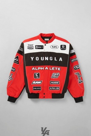 Pánské Svrchní Oblečení YoungLA Champions Club Jacket Červené Černé | 784652RNL