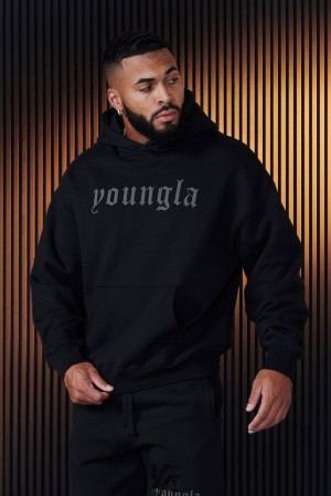 Pánské Svrchní Oblečení YoungLA Cloud 9 Hoodies Černé | 956187UFQ