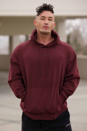 Pánské Svrchní Oblečení YoungLA Cloud Hoodies Vínové | 413586DXC