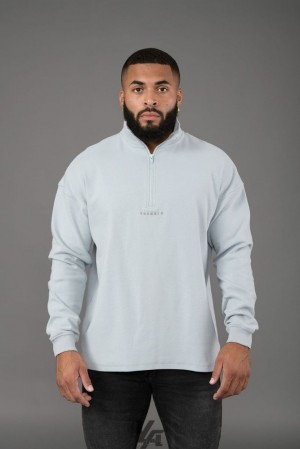 Pánské Svrchní Oblečení YoungLA Cloud Quarter Zip Světle Blankyt | 582937VTQ