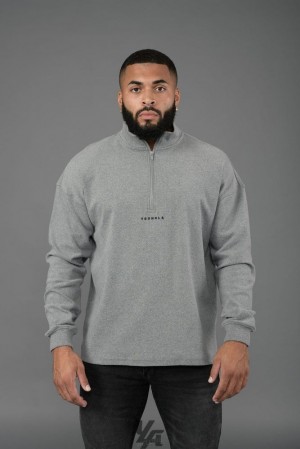 Pánské Svrchní Oblečení YoungLA Cloud Quarter Zip Šedé | 758046XZK