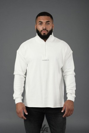 Pánské Svrchní Oblečení YoungLA Cloud Quarter Zip Bílé | 985410EWY