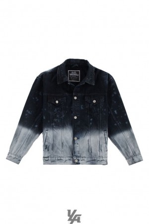 Pánské Svrchní Oblečení YoungLA Downtown Denim Jackets Tmavě Blankyt | 528031UOB