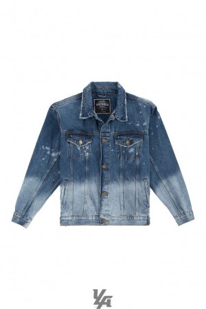 Pánské Svrchní Oblečení YoungLA Downtown Denim Jackets Blankyt | 659847TNH