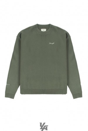 Pánské Svrchní Oblečení YoungLA Essex Sweaters Olivy Zelené | 675024BNP