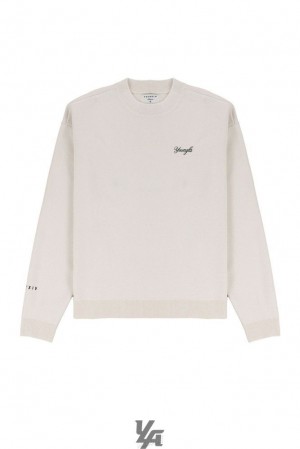 Pánské Svrchní Oblečení YoungLA Essex Sweaters Bílé | 734692LPY
