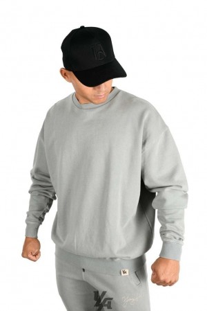 Pánské Svrchní Oblečení YoungLA Gin N Juice Oversized Crewnecks Šedé Blankyt Světle Modré | 176485UXO