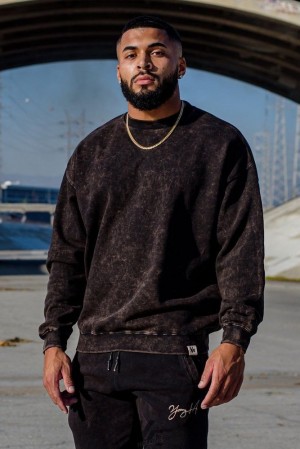 Pánské Svrchní Oblečení YoungLA Gin N Juice Oversized Crewnecks Hnědé Blankyt Světle Modré | 231450BVE