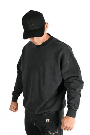Pánské Svrchní Oblečení YoungLA Gin N Juice Oversized Crewnecks Černé Blankyt Světle Modré | 361892TJQ