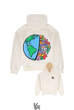 Pánské Svrchní Oblečení YoungLA Global Meltdown Hoodies Bílé | 140628OFR