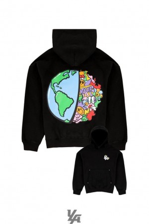 Pánské Svrchní Oblečení YoungLA Global Meltdown Hoodies Černé | 230869BRO