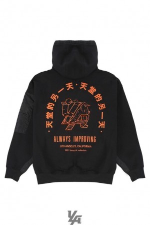 Pánské Svrchní Oblečení YoungLA Goat Hoodies Černé | 015963KPG