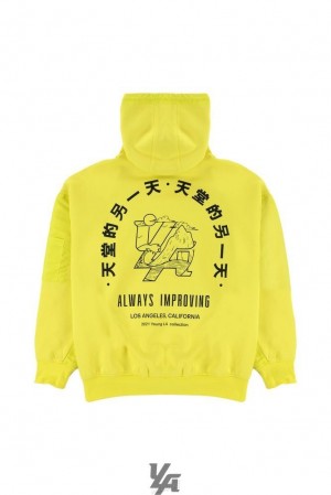 Pánské Svrchní Oblečení YoungLA Goat Hoodies Žluté | 214635XSW