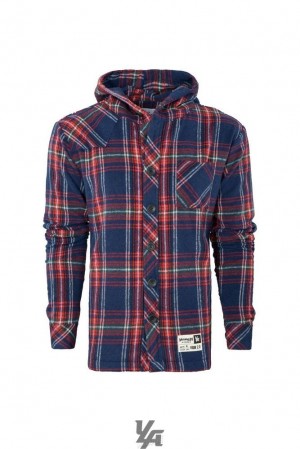 Pánské Svrchní Oblečení YoungLA Hooded Flannels Royalty | 047561KRD