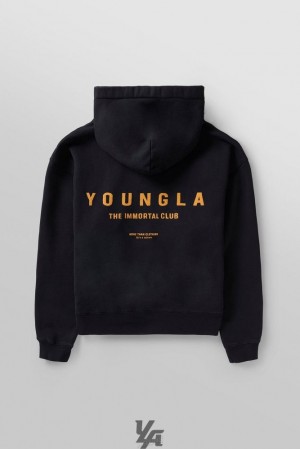 Pánské Svrchní Oblečení YoungLA Immortal Club Hoodies Černé Blankyt Světle Modré | 216873JOU