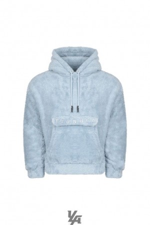 Pánské Svrchní Oblečení YoungLA Kangaroo Teddy Fleece Hoodies Blankyt | 532091VRQ