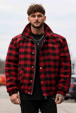 Pánské Svrchní Oblečení YoungLA Kingpin Jackets Červené | 267853CUN