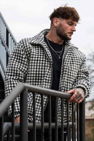 Pánské Svrchní Oblečení YoungLA Kingpin Jackets Bílé | 347692ELM