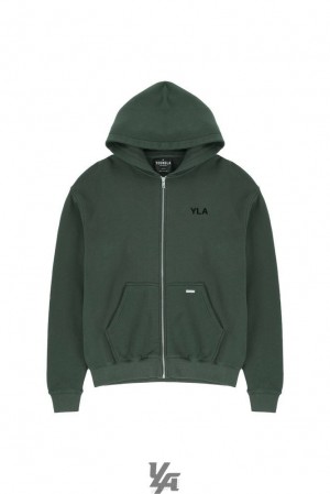Pánské Svrchní Oblečení YoungLA Monarch Zip-up Hoodie Zelene Blankyt Světle Modré | 592086MEB