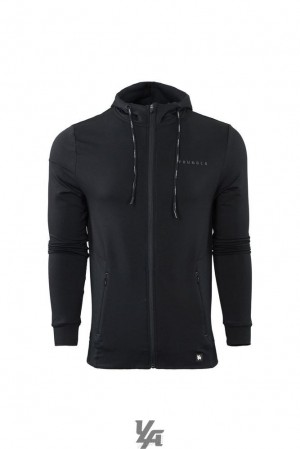 Pánské Svrchní Oblečení YoungLA Night Runner Hoodies Černé | 152674DVY