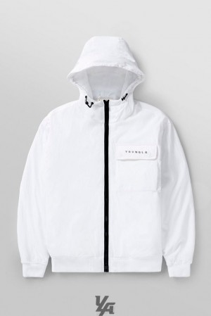 Pánské Svrchní Oblečení YoungLA Rain Day Jacket Bílé | 956213QVR