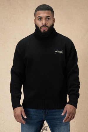Pánské Svrchní Oblečení YoungLA Royalty Sweaters Černé | 926054YZT