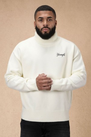 Pánské Svrchní Oblečení YoungLA Royalty Sweaters Bílé | 146735KTP
