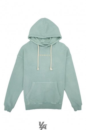 Pánské Svrchní Oblečení YoungLA Skyline Hoodies Mátově Zelená Blankyt Světle Modré | 619758XAW