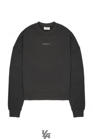 Pánské Svrchní Oblečení YoungLA Super Size Crewnecks Černé Blankyt Světle Modré | 867509ART