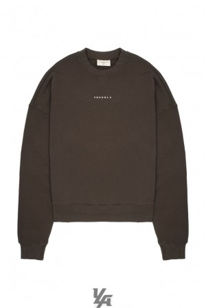 Pánské Svrchní Oblečení YoungLA Super Size Crewnecks Hnědé Blankyt Světle Modré | 219463EKL