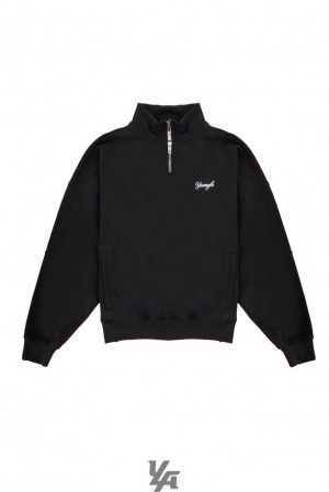 Pánské Svrchní Oblečení YoungLA Supersized G Quarter Zip Černé | 495810XDL