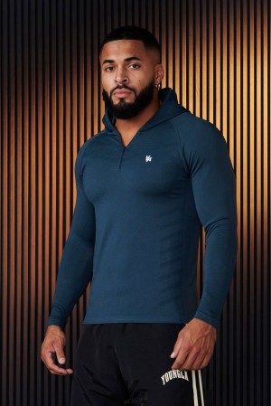 Pánské Svrchní Oblečení YoungLA Supervillain Compression Hoodies Tyrkysové | 261097KMV