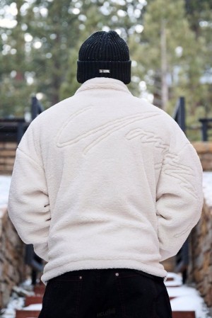 Pánské Svrchní Oblečení YoungLA Teddy Signature Jackets Bílé | 473286WGQ