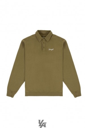 Pánské Svrchní Oblečení YoungLA The Modern Polo Olivy Zelené | 415206FCL