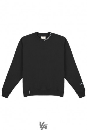 Pánské Svrchní Oblečení YoungLA Trademark Crewnecks Černé | 076839HPM