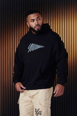 Pánské Svrchní Oblečení YoungLA Wavy Hoodies Černé | 032697UEL
