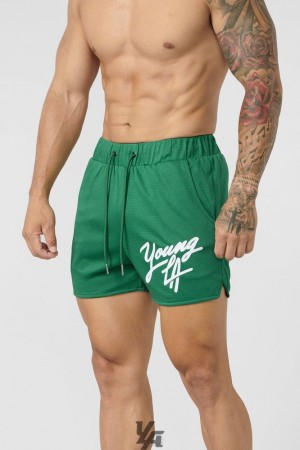 Pánské Tees YoungLA Shorts August 8th Zelene | 125439AYS