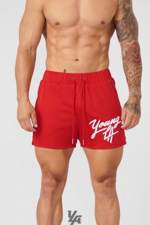 Pánské Tees YoungLA Shorts August 8th Červené | 615309EIT