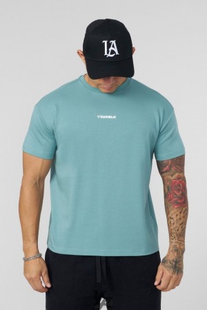 Pánské Topy YoungLA Logo Tees Tyrkysové Zelene | 739512MOE