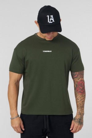 Pánské Topy YoungLA Logo Tees Zelene | 092531ZUQ