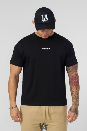 Pánské Topy YoungLA Logo Tees Černé | 625730JPN